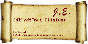 Járányi Eligiusz névjegykártya